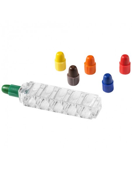 Crayons gras avec boitier transparent 6 pieces Waxy
