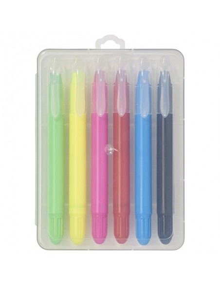 6 crayons retractables avec etui plastique Phiz