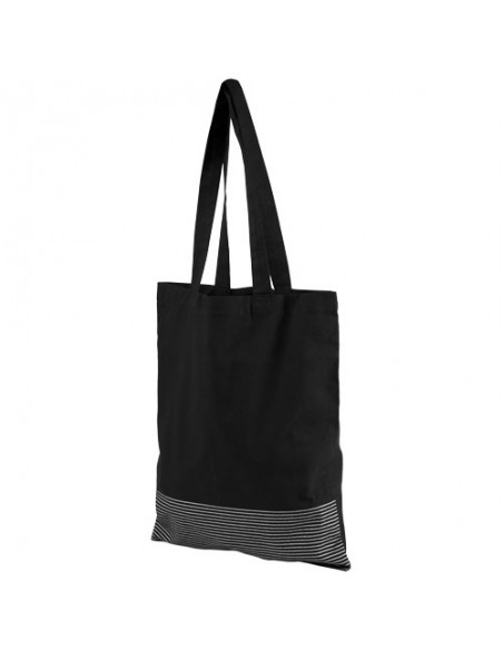 Sac shopping coton 140 g m avec rayure argentee Aylin