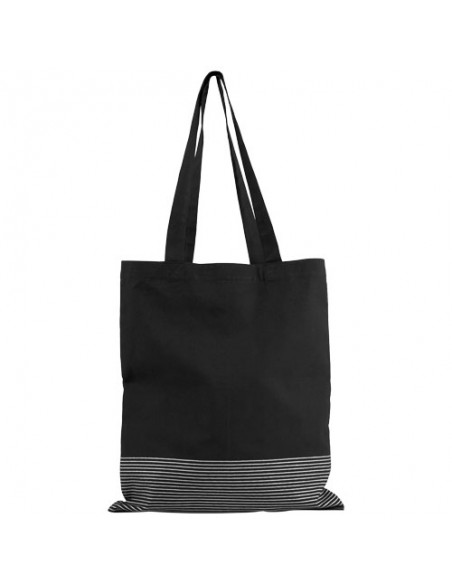 Sac shopping coton 140 g m avec rayure argentee Aylin