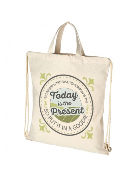 Sac a dos en coton recycle 210 g m Pheebs avec cordon de serrage