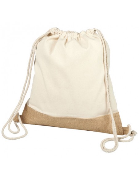 Sac a dos en jute de coton Delhi avec cordon de serrage