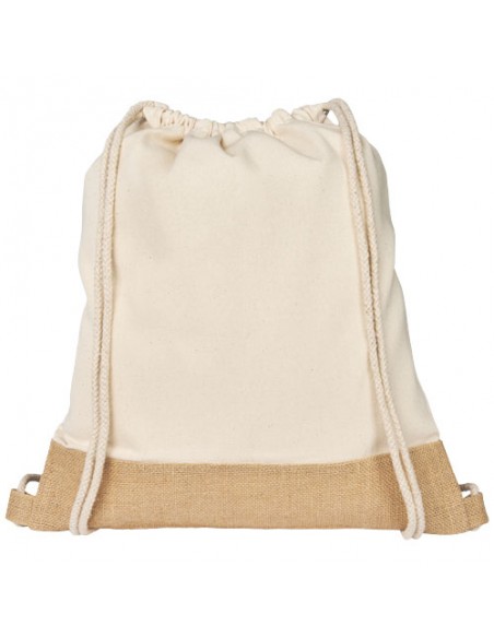 Sac a dos en jute de coton Delhi avec cordon de serrage