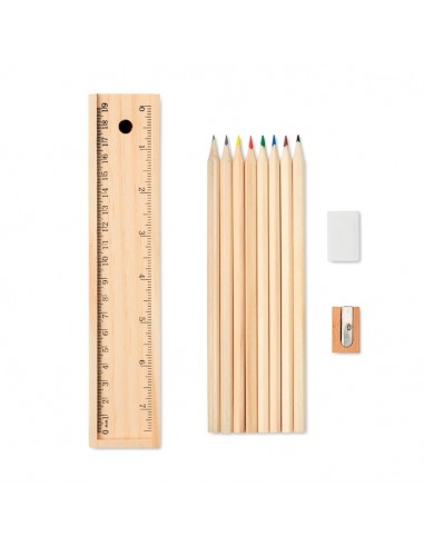 Set de 12 crayons publicitaire en bois