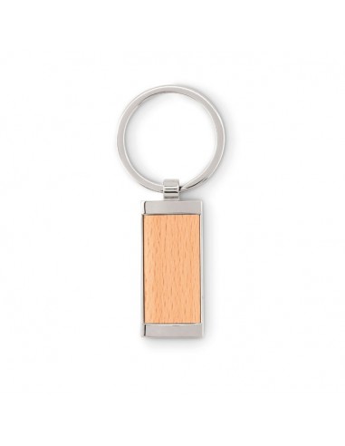 Porte clés promotionnel rectangle en bois
