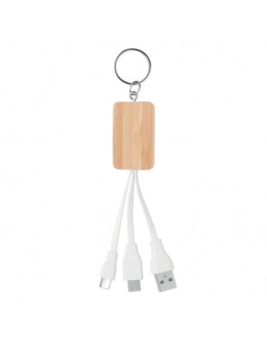 Porte clés bambou avec câble 3 en 1
